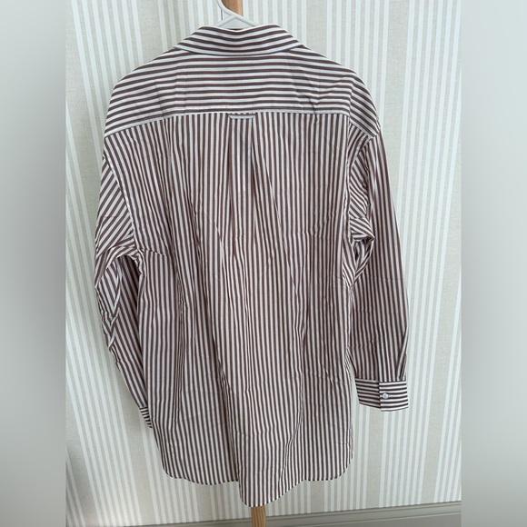 Active After Coffee Brown Stripe Button Down Men’s Shirt Size Small NWT - Picture 8 of 9